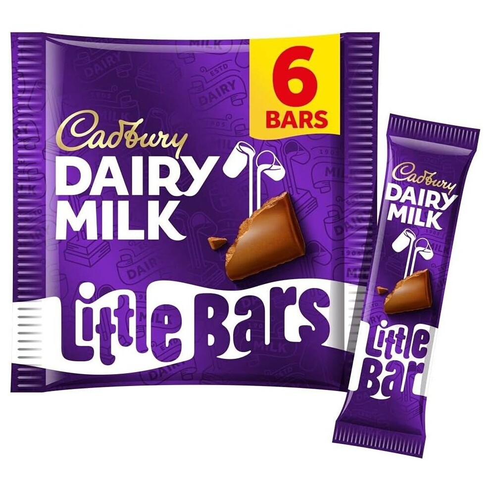 Cadbury Dairy Milk 6 Little Bars (Pack of 8, Total 48 Bars)