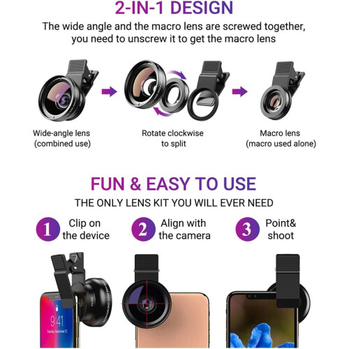 Phone Camera Lens, for iPhone Samsung and Most of Android Smartphone 2