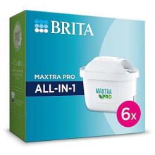 BRITA MAXTRA PRO All-in-1 Water Filter Cartridge 6 Pack - Original BRITA refill reducing impurities, chlorine, pesticides and limescale