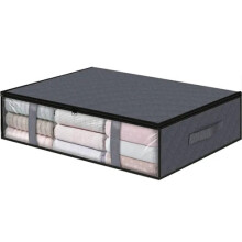 (Grey) Clothes Storage Foldable Blanket Storage Bags