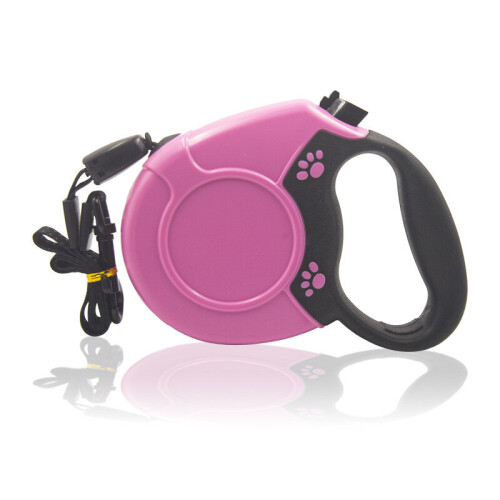 (Pink) Dog Lead Leash Extendables Lockable 8M 8-50KGS