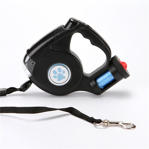 (Black) Dog Leads Lead Retractable Training With Light
