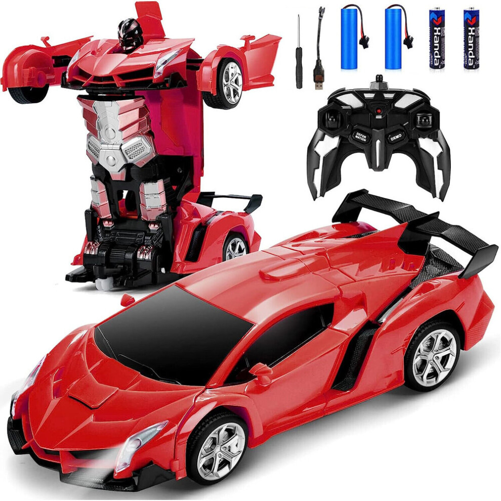 Remote Control Car Transforming Robot Toy RC Cars Toys for Kids Boys