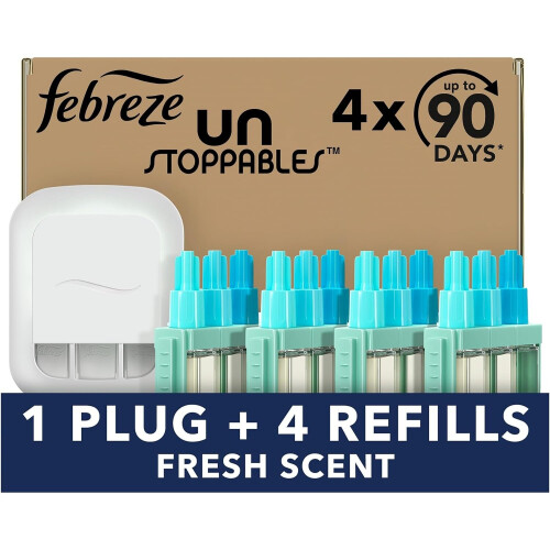 Febreze Unstoppables Air Freshener Plug In Fresh Starter Kit With