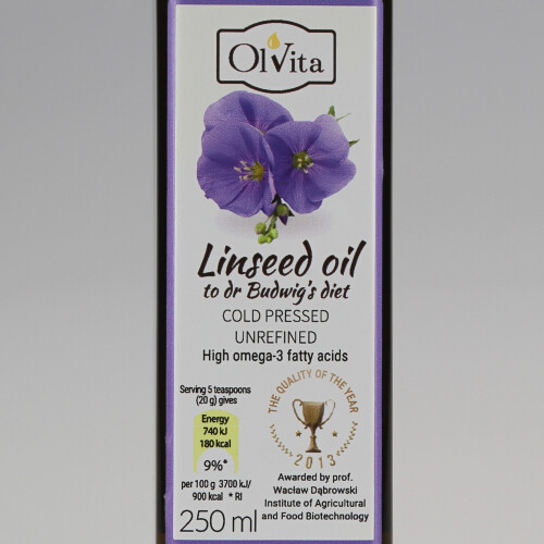 Linseed  for Dr Budwig diet, cold-pressed - Ol'Vita 250 ml 2