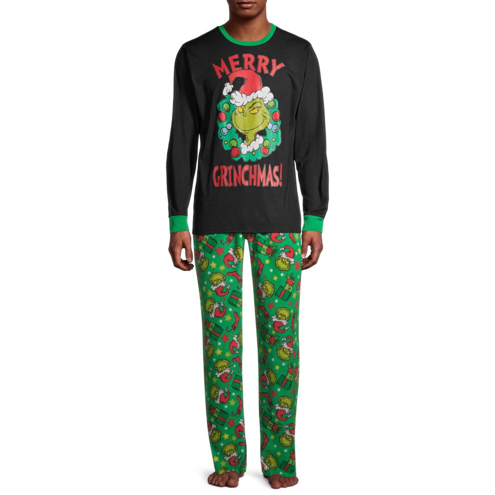 (Dad-M) Family Christmas Pyjamas The Grinch Pajamas Sleepwear Nightwear PJs Outfits