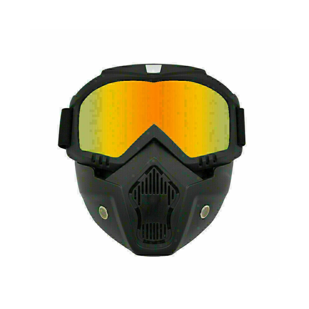 (  805# Red+Yellow) Military Tactical Cosplay Full Face Mask Goggles Helmet Airsoft Paintball Mask