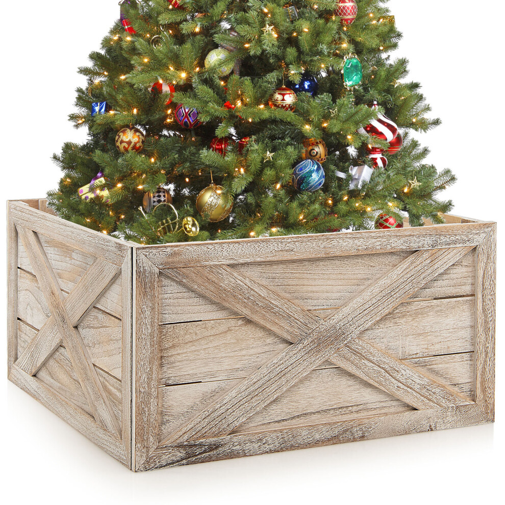 Christmas Tree Collar Box  W/Hook &Loop Fastener Xmas Tree Stand Skirt-image-OPC-PCDW5VK-NEW