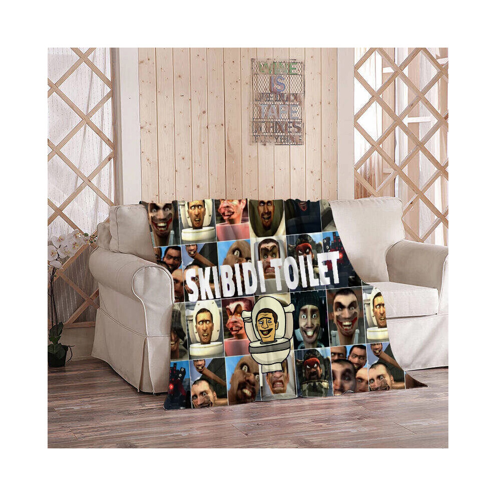 (A, 130*150Cm) Skibidi Toilet Flannel Blanket Sofa Soft Blanket Not,Specified
