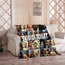(A, 150*200cm) Skibidi Toilet Flannel Blanket Sofa Soft Blanket