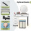 Casart Dressing Table Vanity Set Makeup with Stool LED Light & 3-Drawer Chest 7