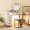 Casart Dressing Table Vanity Set Makeup with Stool LED Light & 3-Drawer Chest 9