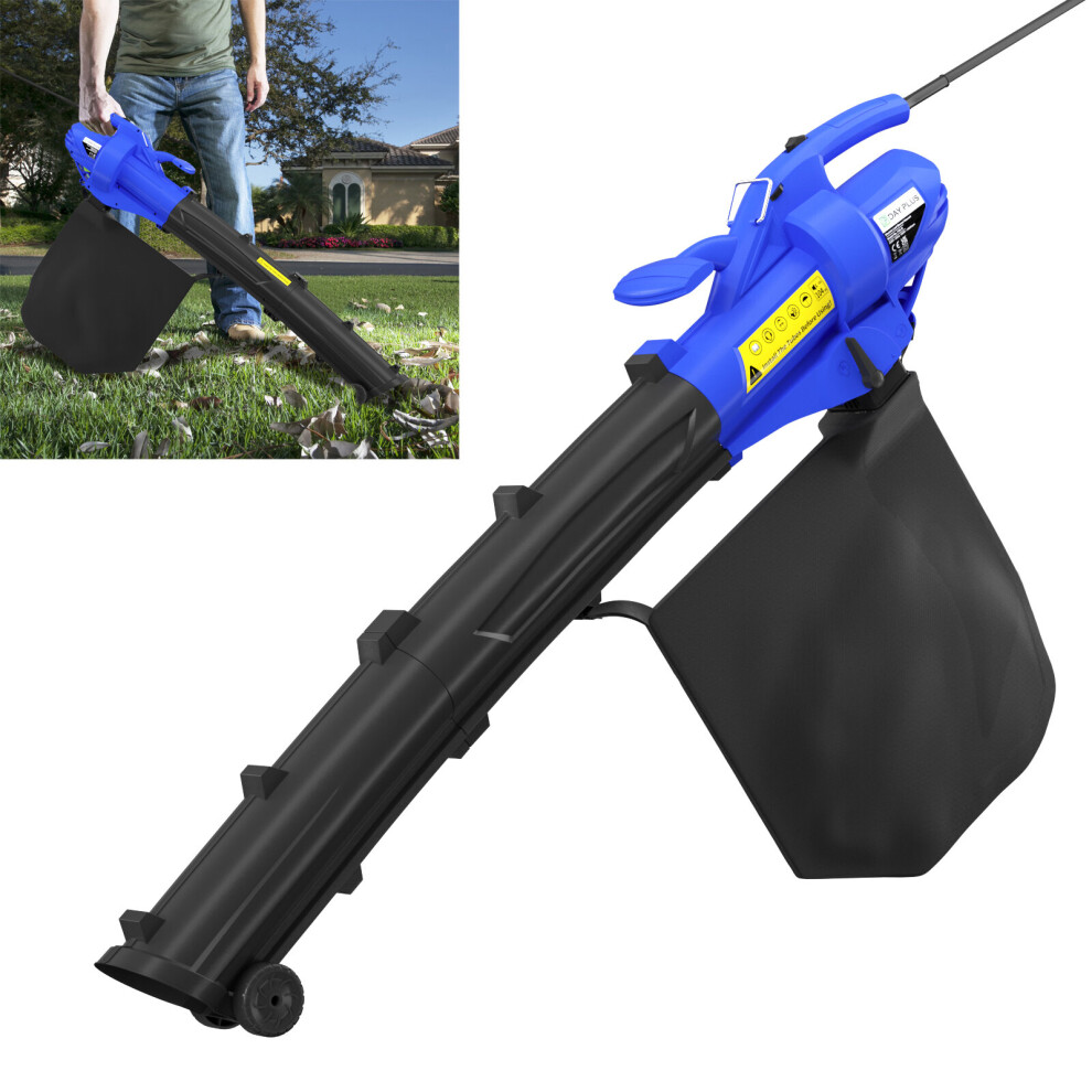 Leaf Blower Garden Vacuum with 3000W Powerful Variable Speed with 30L Collection Bag 10m Cable Leaf Shredder Mulcher for Garden 10:1 Mulching Ratio