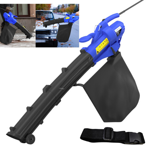 Garden Leaf Blower Vacuum Shredder Mulcher 3 in 1 Powerful 3000W Electric Leafblower 10:1 Shredding Ratio with 35L Capacity Collection Bag 10M Cable
