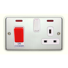 Deta 1927CHW Cooker Control Unit with Neons - 45 Amp (Polished Chrome)