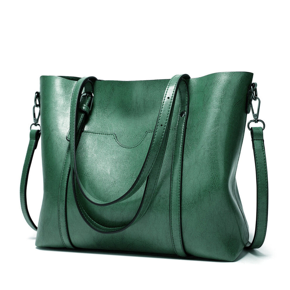 (Green) New Large Capacity Retro Tote Shoulder Handbag Green,Not,Specified