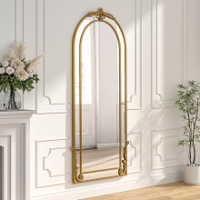 Vintage Gold Frame Arch Floor Mirror