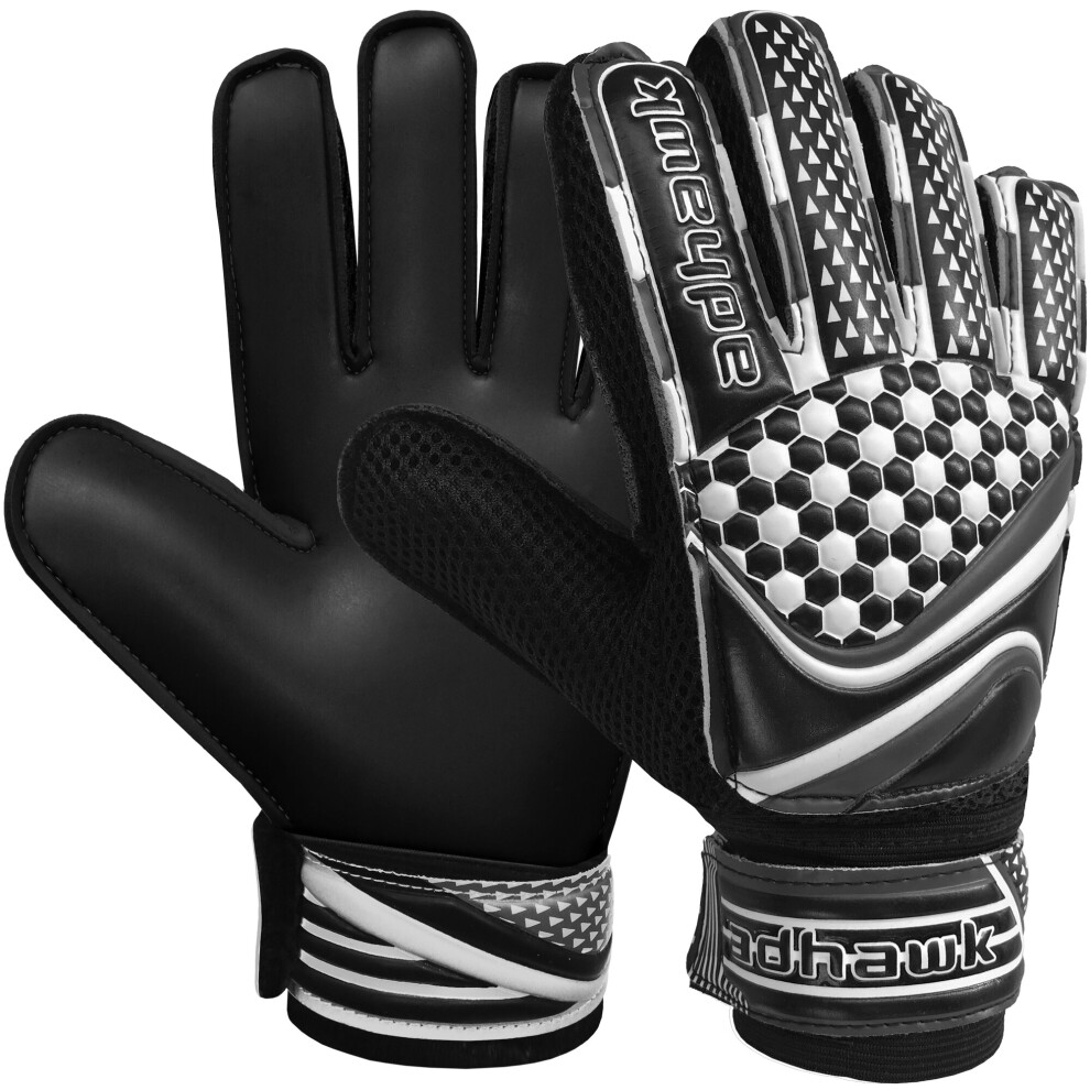 Adhawk (, 8 - For M-L Adults) Goalkeeper Gloves For Kids & Adult, Training Glove Black