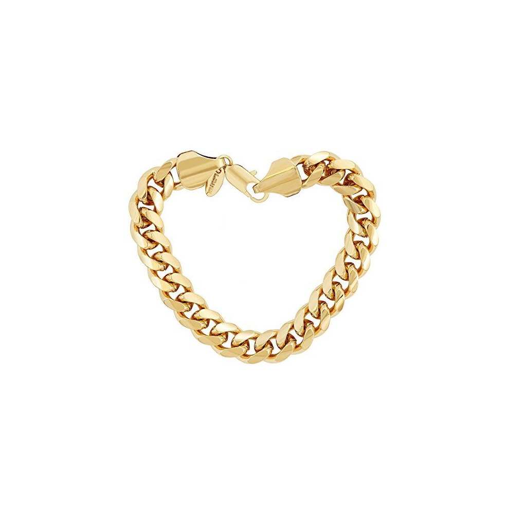 LIFETIME JEWELRY 11mm Cuban Link Chain Bracelet for Men & Women 24k Gold Plated, 9 Inches