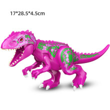 (No16 Rose Red Tyrannosaurus Rex) Large Dinosaur Figure Big Size Indominus T Rex Blocks Lego Toys
