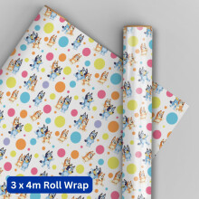 Wrapping Paper Bluey 3 x 4m, Kids Birthday Gift Wrap Roll