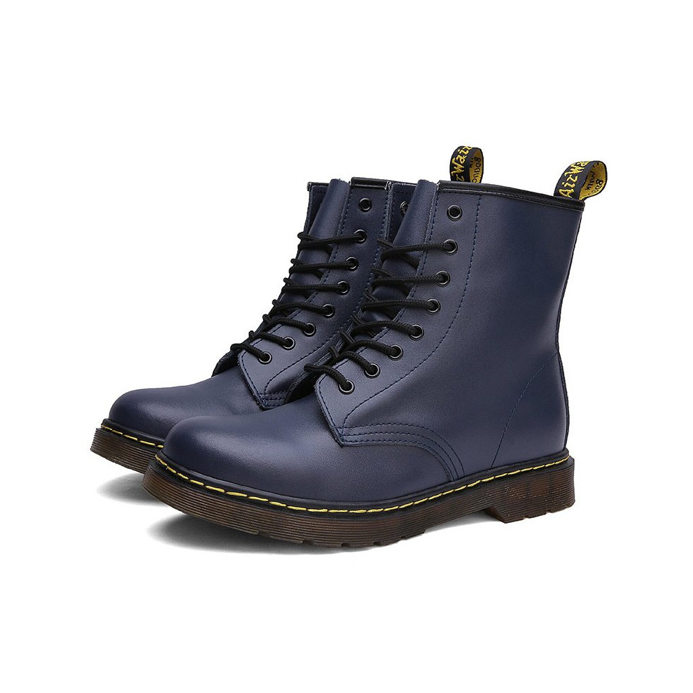 (Blue, UK 4.5=EUR 39) Women Retro Boots Classic Leather Ankle Boot Shoes For christmas Gifts