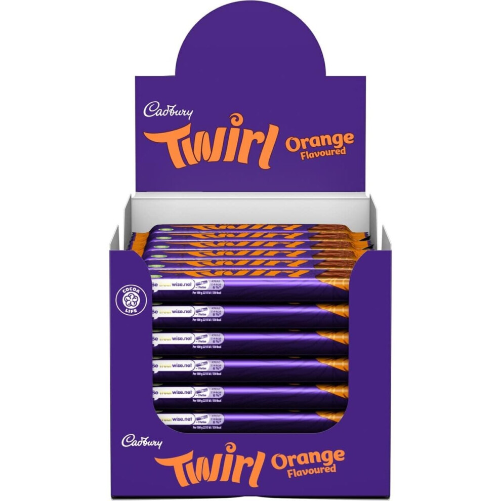 (Pack Of 48) Cadbury Twirl Orange Chocolate Bar, 43 G Double