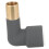 SPARES2GO Radiator Valve Reducing Elbow Stem Compression Anthracite 15mm x 15mm Pushfit 8