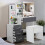 (Grey + White) Dressing Table With Drawers Mirror Stool Set Makeup Desk Vanity Table Bedroom 8
