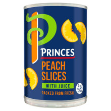 Princes Peach Slices with Juice 410g ( Pack of 6 )
