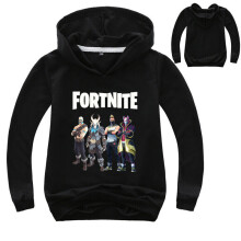 (Black, 8-9Years) Kids FORTNITE Hoodie Boys Long Sleeve Hooded Pullover Casual Tops Sweatshirt