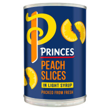 Princes Peach Slices in Light Syrup 410g ( Pack of 6 )
