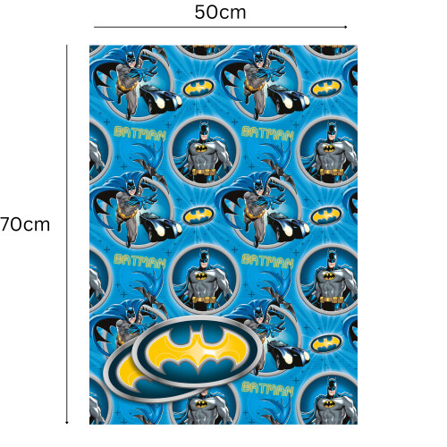 Batman Birthday Wrapping Paper, Batman Gift Wrap, 2 Sheets & 2 Tags 2