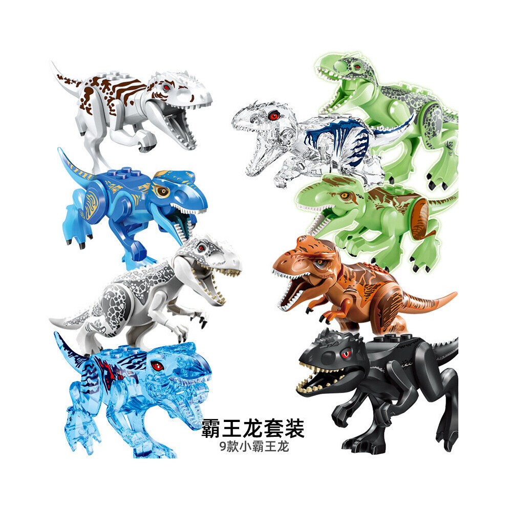 (Style A 9pcs) Large Dinosaur Figure Big Size Indominus T Rex Blocks Lego Toys