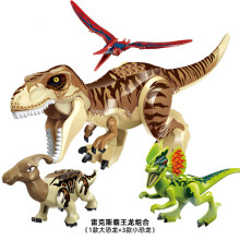 (Style U 4pcs) Large Dinosaur Figure Big Size Indominus T Rex Blocks Fit Lego Toys