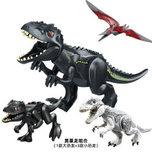 (Style S 4pcs) Large Dinosaur Figure Big Size Indominus T Rex Blocks Fit Lego Toys