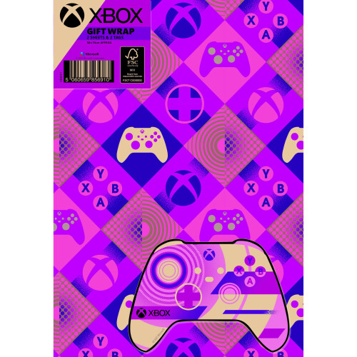 Xbox Birthday Wrapping Paper, Xbox Gift Wrap, 2 Sheets & 2 Tags 2