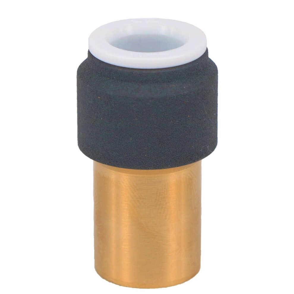 Radiator Valve 15mm x 10mm Anthracite Pushfit Reducing Straight Speed Fit Compression Stem