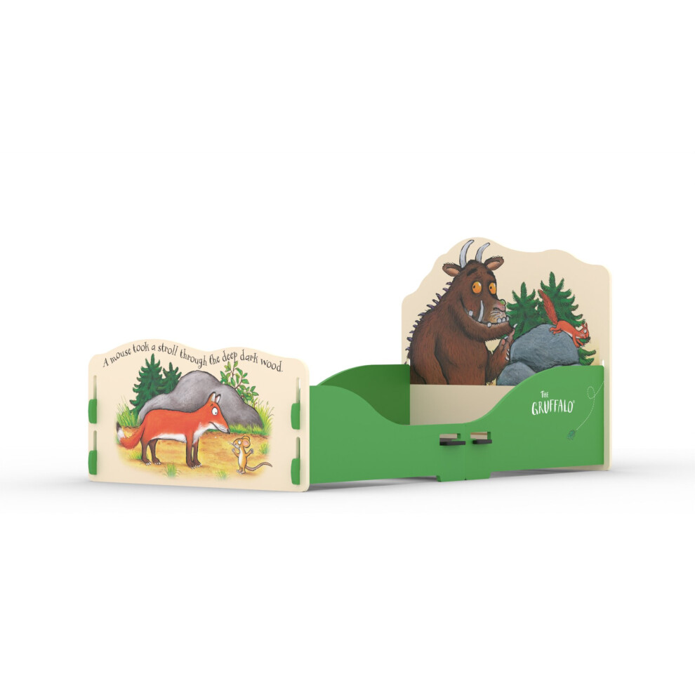 Gruffalo Toddler Bed, Green, Cream, 70x140, 2 to 6 yrs