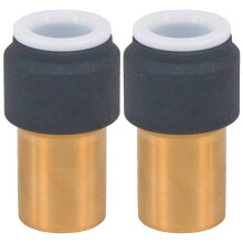 Radiator Valve 15mm x 10mm Anthracite Pushfit Reducing Straight Speed Fit Compression Stem Valves (Pack of 2)