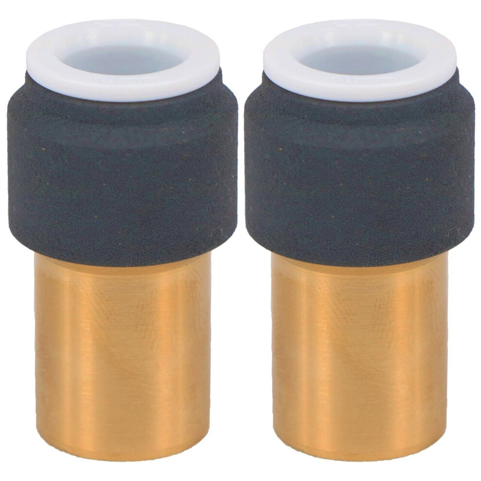 Radiator Valve 15mm x 10mm Anthracite Pushfit Reducing Straight Speed Fit Compression Stem Valves (Pack of 2)