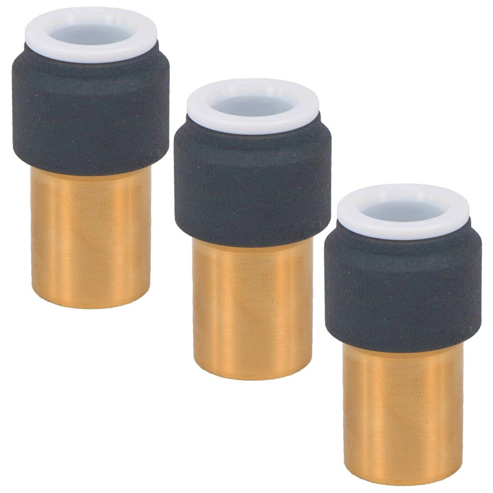 Radiator Valve 15mm x 10mm Anthracite Pushfit Reducing Straight Speed Fit Compression Stem Valves (Pack of 3)