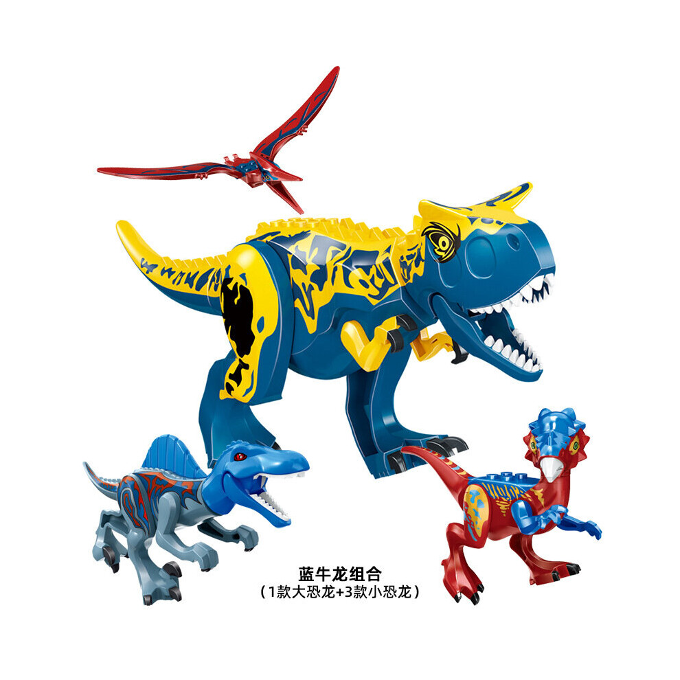 (Style H 4pcs) 4pcs Large Dinosaur Figure Big Size Indominus T Rex Blocks Lego Toys