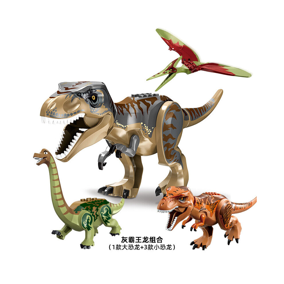 (Style A 4pcs) 4pcs Large Dinosaur Figure Big Size Indominus T Rex Blocks Lego Toys