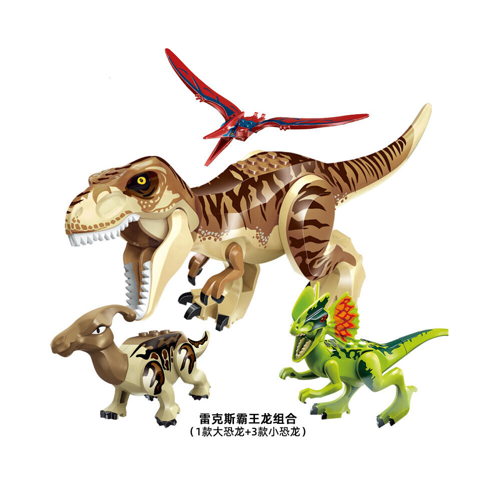 (Style G 4pcs) 4pcs Large Dinosaur Figure Big Size Indominus T Rex Blocks Lego Toys