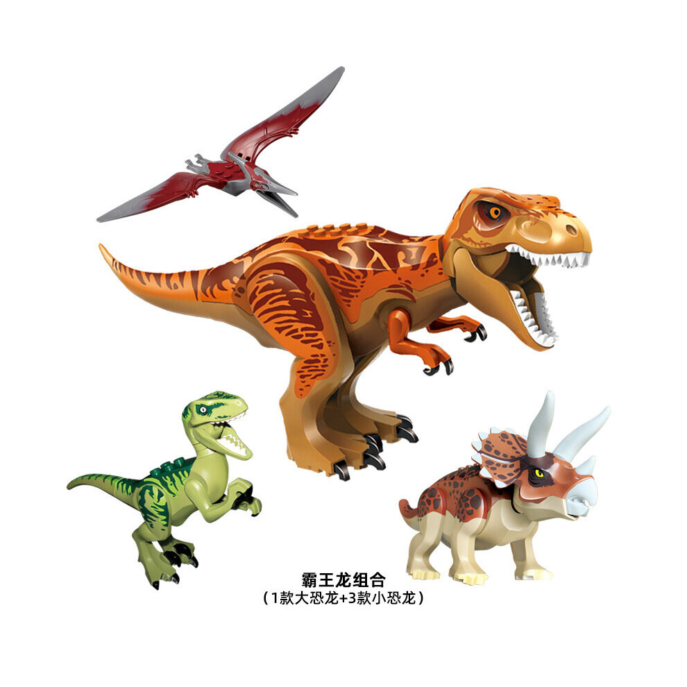 (Style F 4pcs) 4pcs Large Dinosaur Figure Big Size Indominus T Rex Blocks Lego Toys