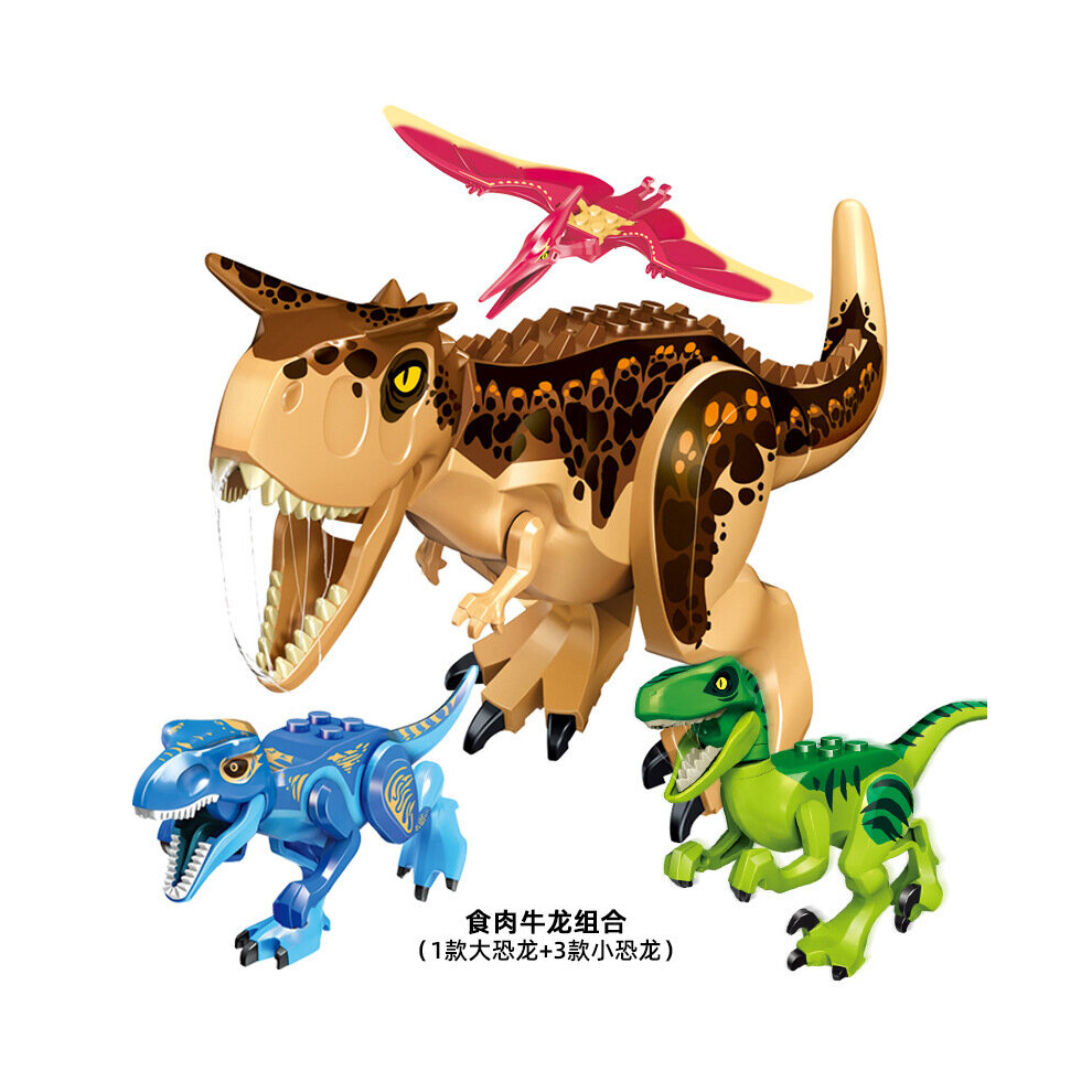 (Style E 4pcs) 4pcs Large Dinosaur Figure Big Size Indominus T Rex Blocks Lego Toys