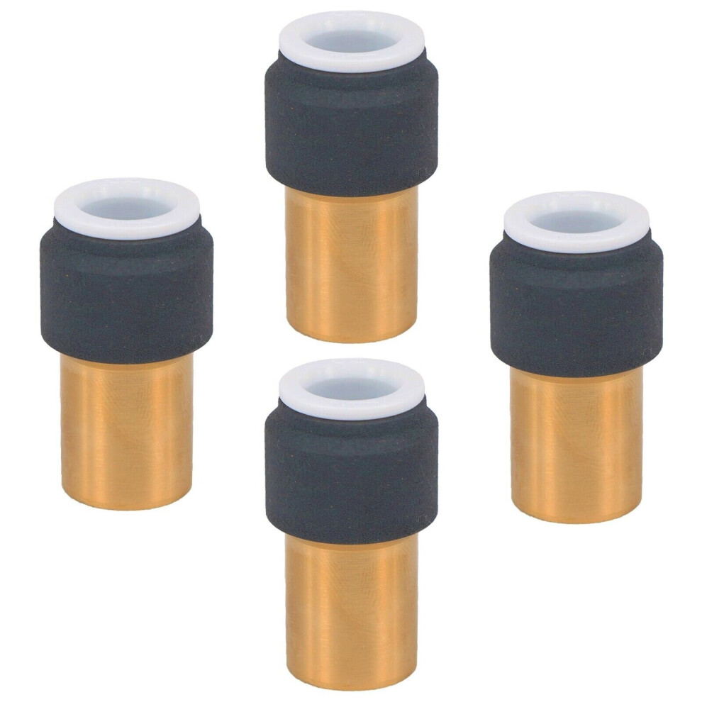 Radiator Valve 15mm x 10mm Anthracite Pushfit Reducing Straight Speed Fit Compression Stem Valves (Pack of 4)