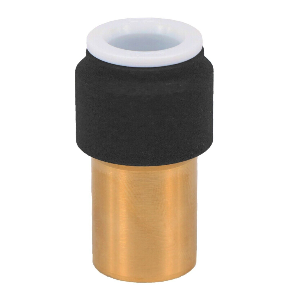 Radiator Valve 15mm x 10mm Black Pushfit Reducing Straight Speed Fit Compression Stem