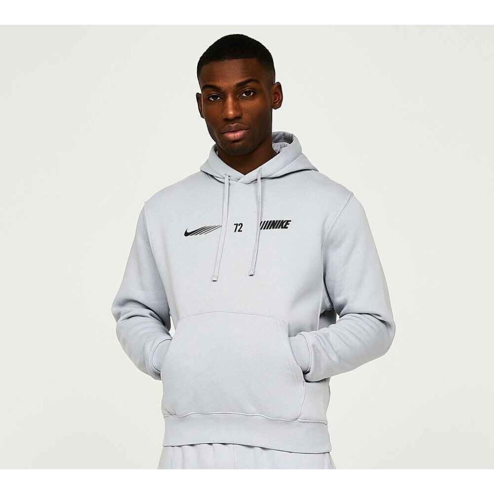 (L) Men's Nike Sportswear Hoodie Grey Fleece Overhead 